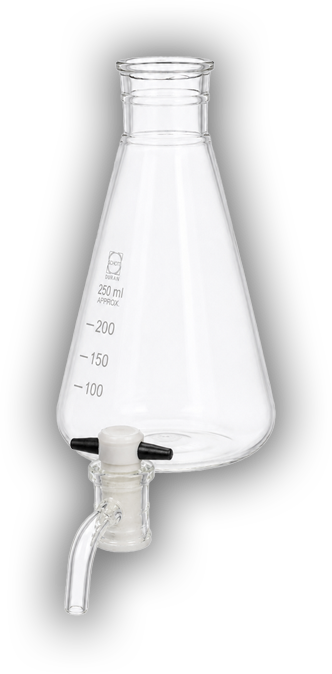 Erlenmeyer con llave de descarga